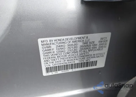 2022 Acura Mdx Technology Package z USA, uszkodzony, nr VIN 5J8YD9H42NL004318